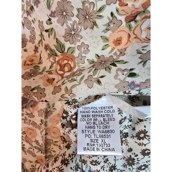 Umgee USA Floral Patchwork Long Sleeve Button Down Shirt Women Oversized XL New - Picture 4 of 11